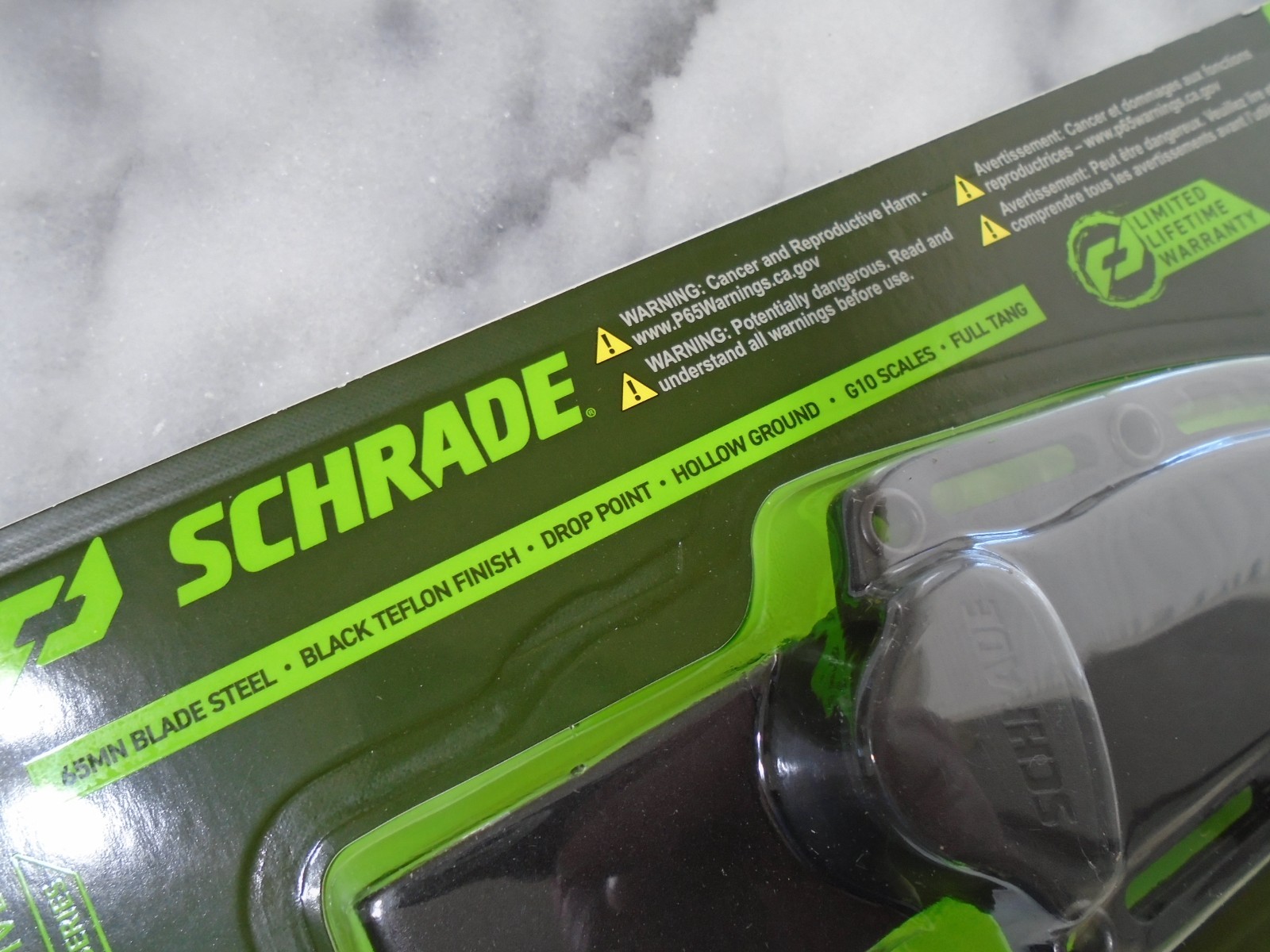 Schrade Mini Wolverine Fixed Blade Hunter Knife Full Tang Teflon 65MN G10 New