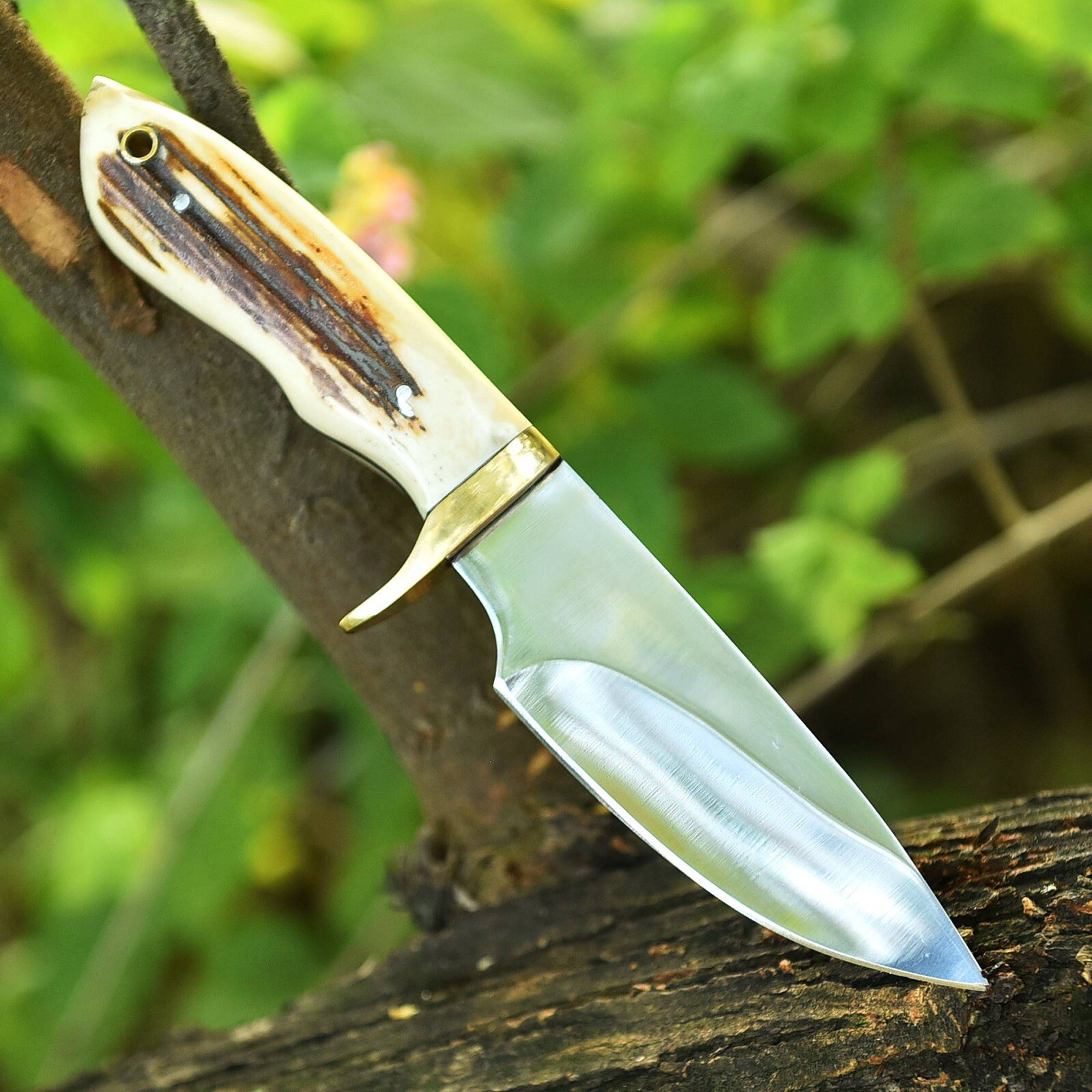 Custom handmade Hunting Knife Carbon Steel 1075 and Bushcraft Knife with sheath