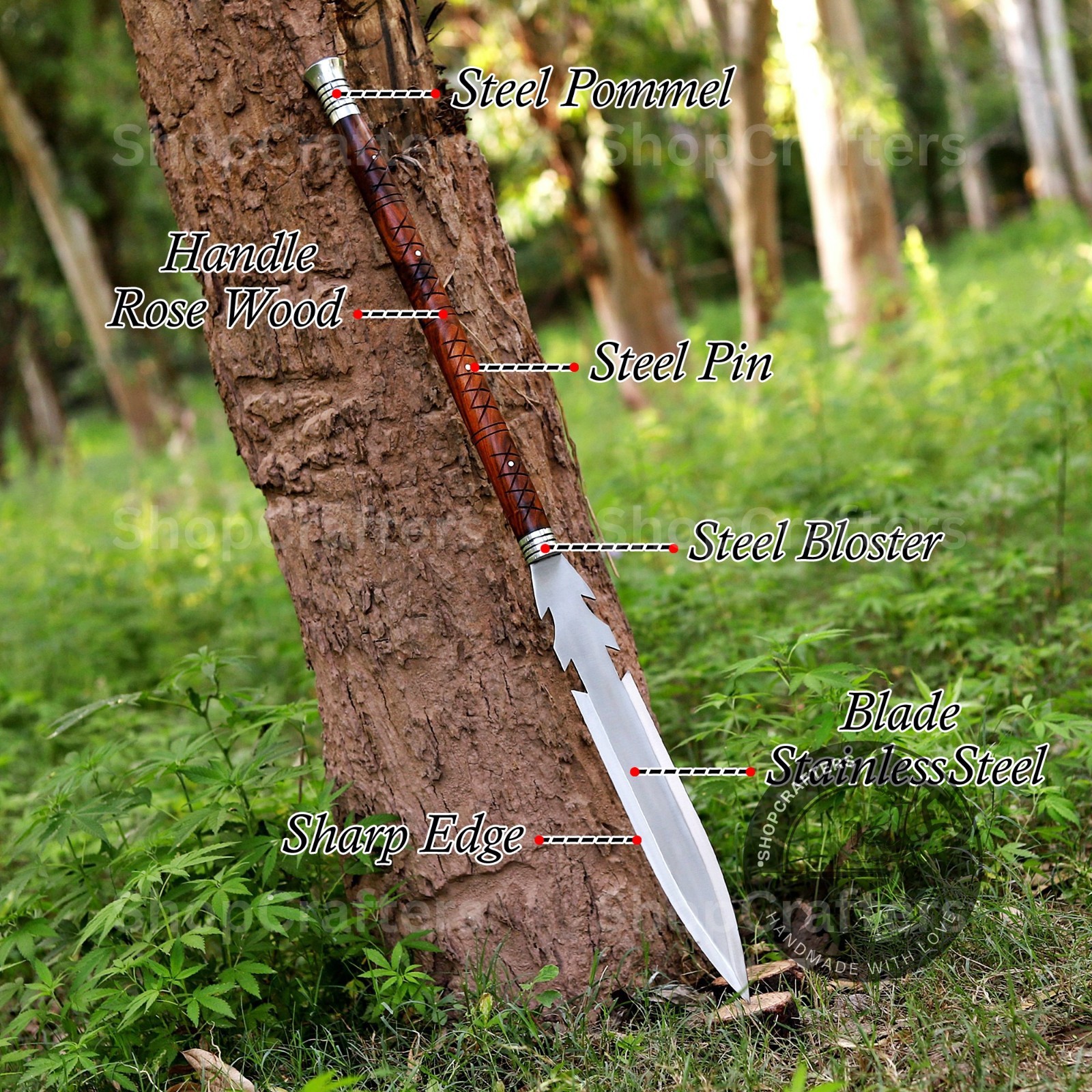 Custom Handmade Carbon Steel Blade Tactical Viking Spear | Hunting Spear Camping