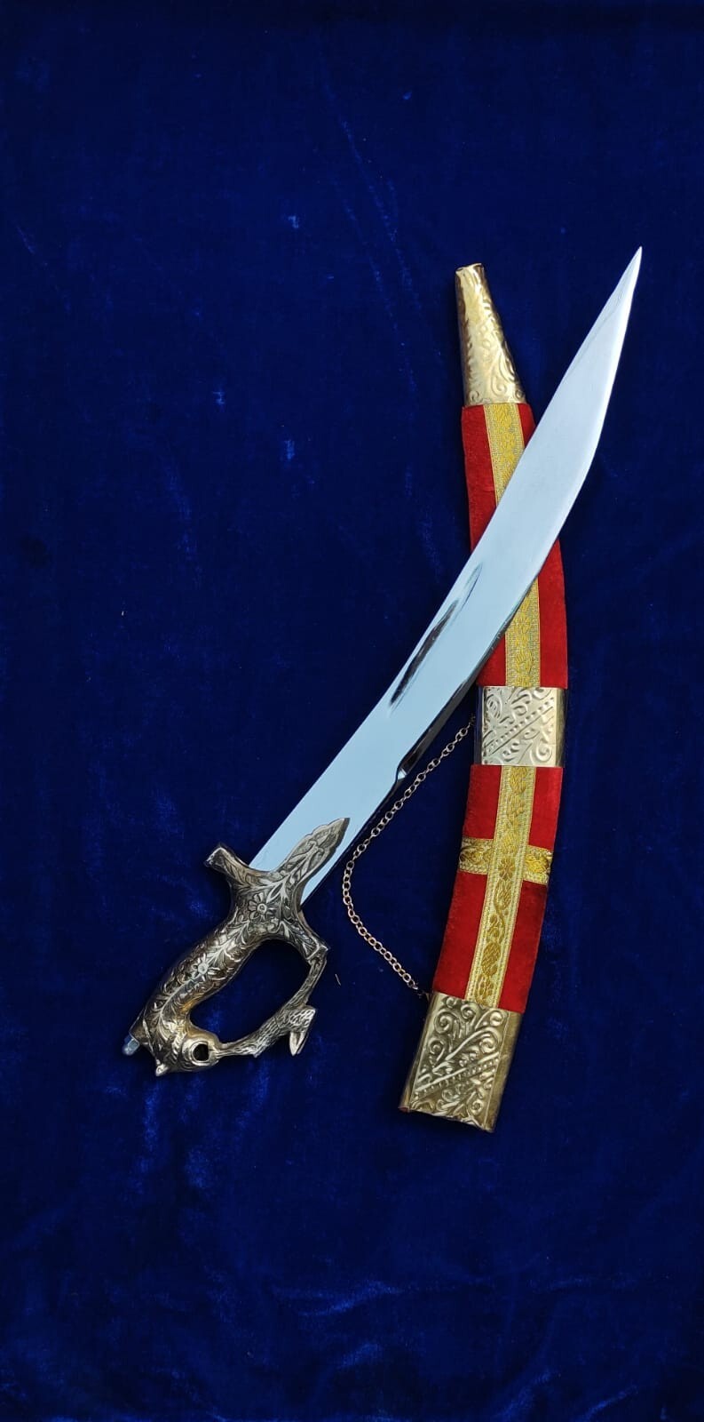 TRADITIONAL INDIAN RAJPUTI SWORD,STAINLESS STEEL BLADE WITH PERSONALISED CARVING