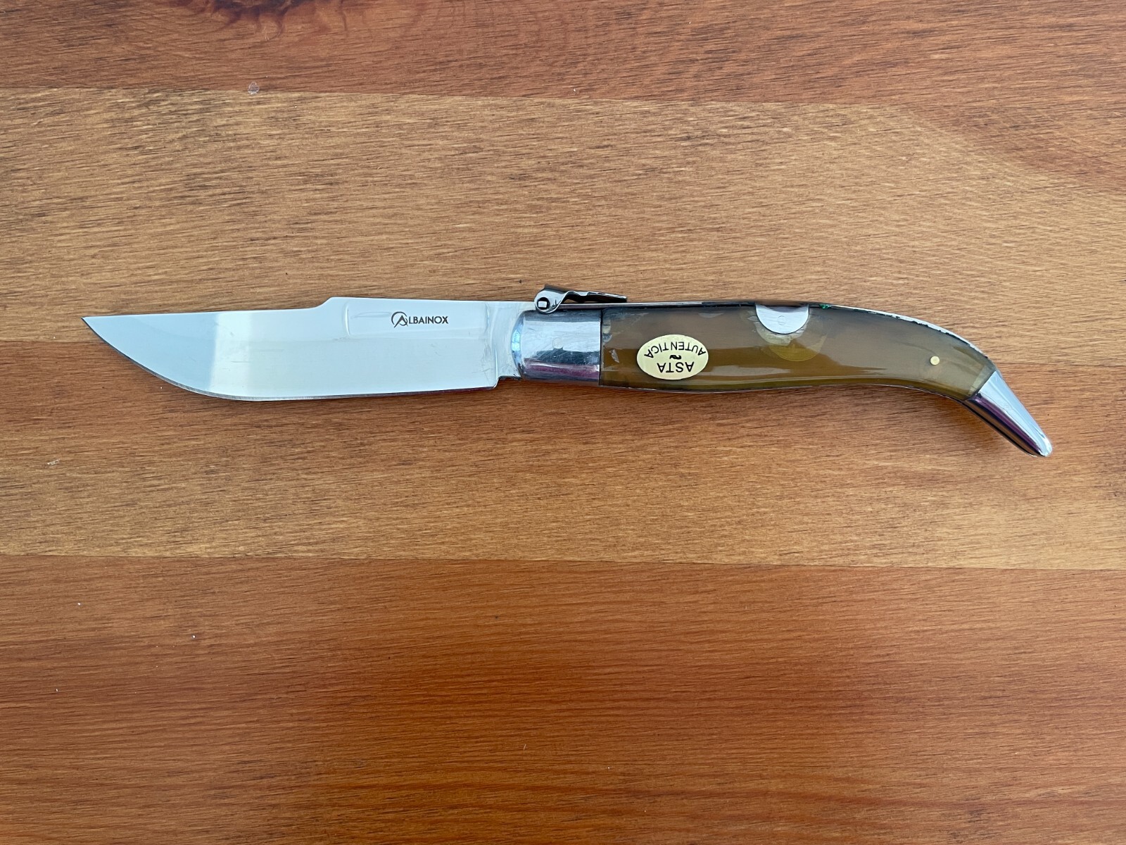 4.3″ Spanish Navaja Teja Pocket Knife Real Bull Horn Scales – USA Seller