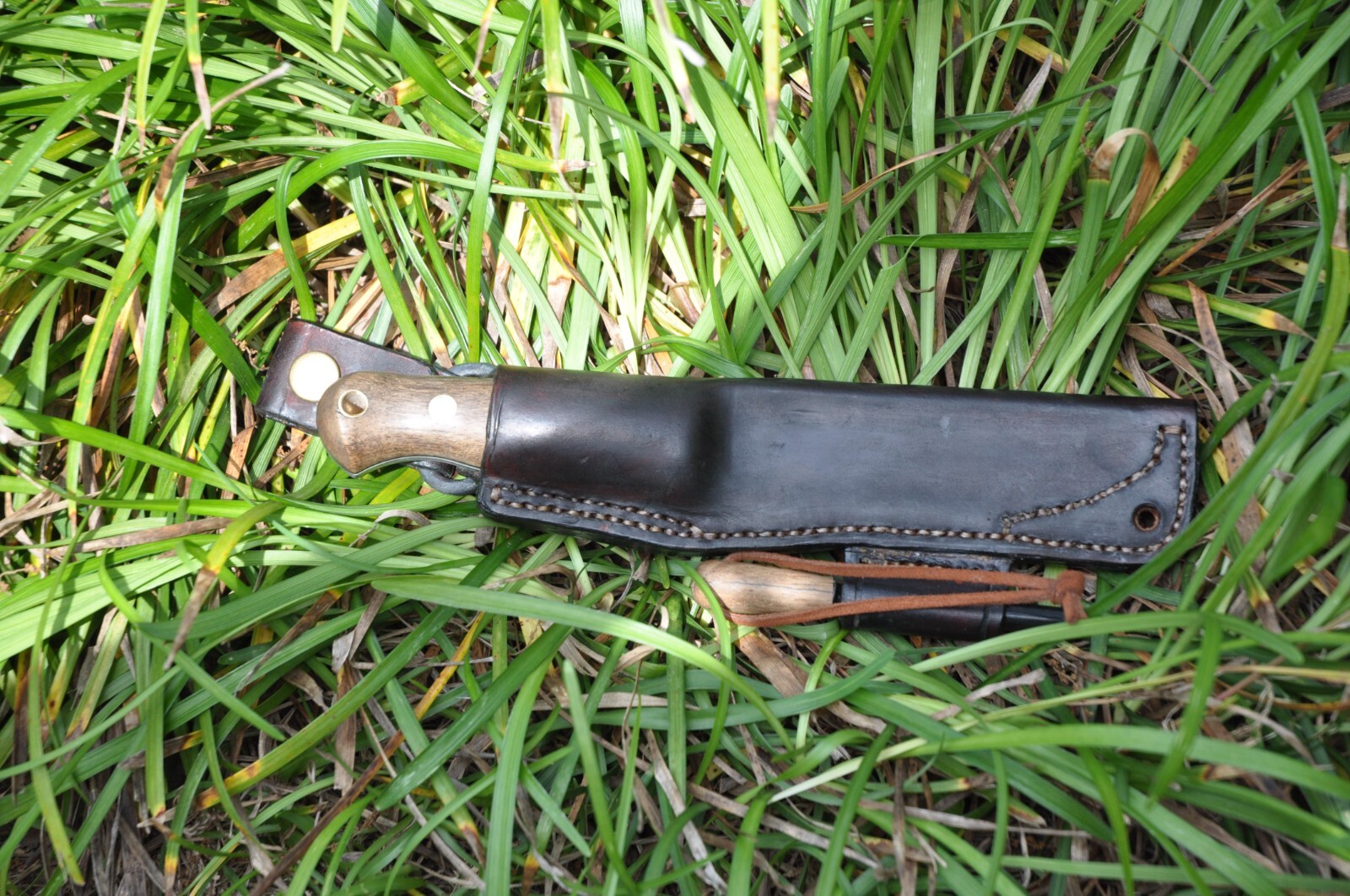 STRIKING MG Custom Knives MDL «Maximum» | Persimmon Handle | Leather Sheath USA