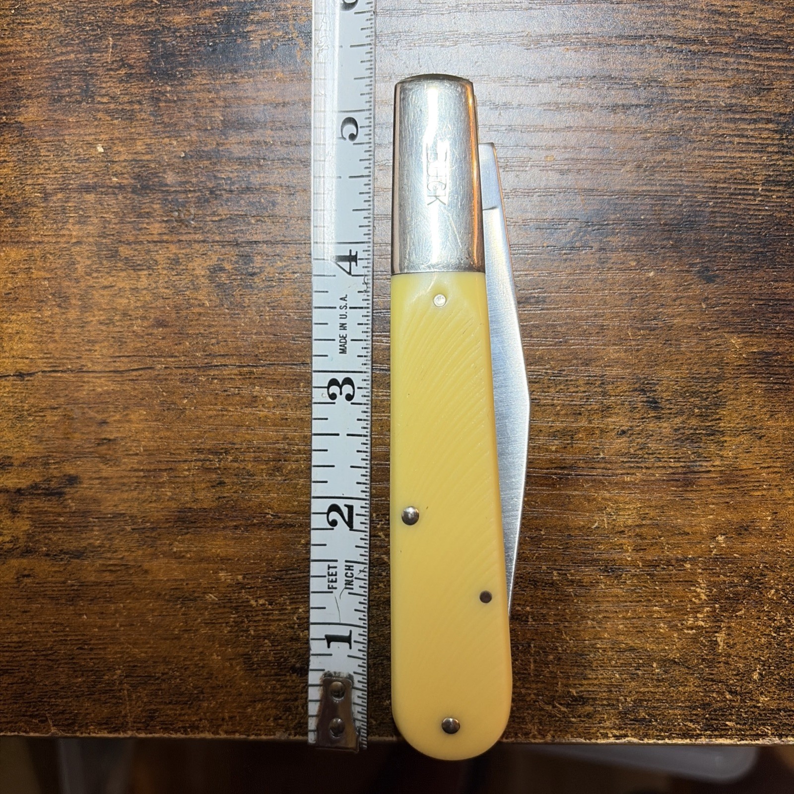 Buck Granddaddy Yellow Barehead Barlow USA -etched Blade -331-1 Of 900