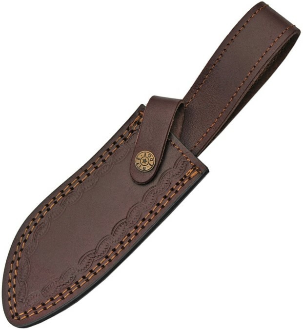 Damascus Large Hunter Fixed Knife 6″ Damascus Steel Blade Brown Wood Handle