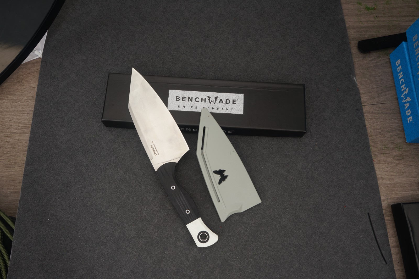 Benchmade 4010 Station Knife CPM-154 Black Handle Fixed Blade w/ Sheath