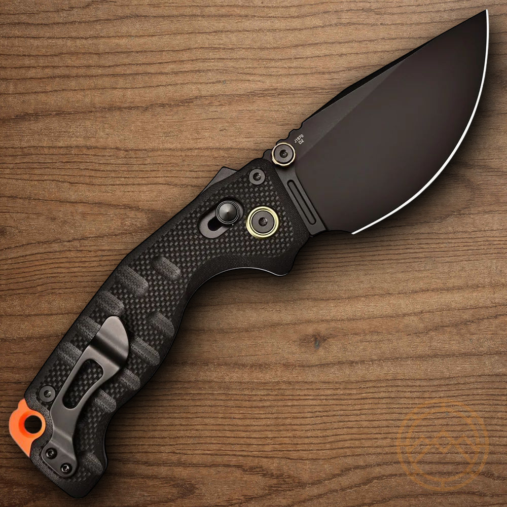CJRB Doubletap Folding Knife 3⅞» D2 Tool Steel Drop Point Blade Black G10 Handle
