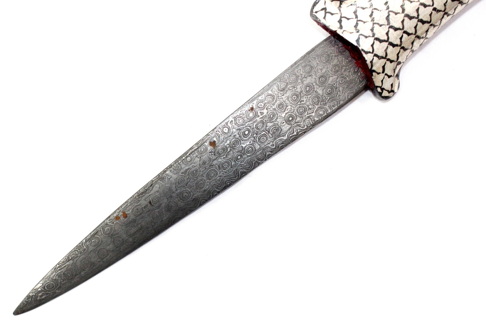 Dagger Double Head Peacock Silver Koftgari Inlay Work Damascus Steel Blade j640