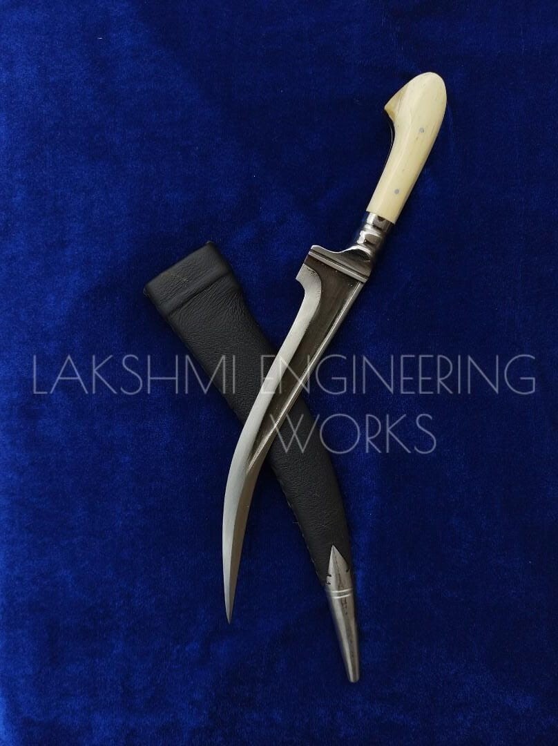 12 inch ,taksali pechkabaj- sikh daggers- blunt metal dagger with BONE handle