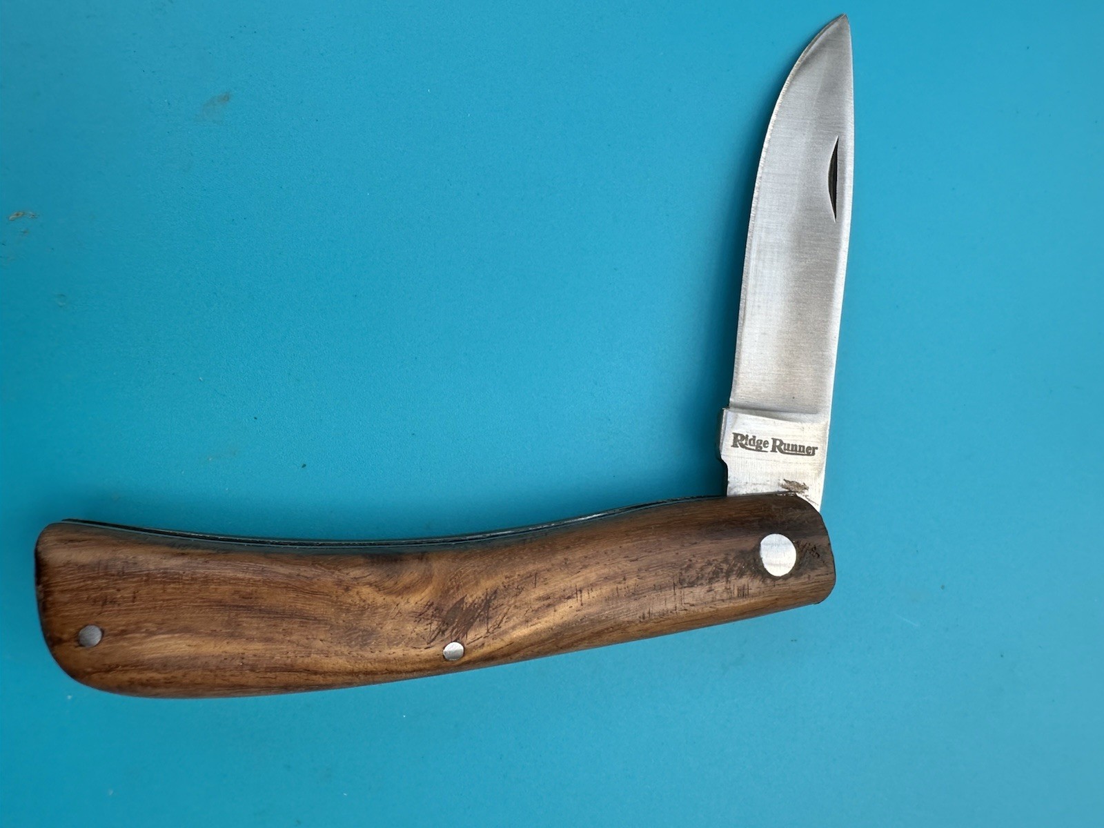 Vintage Single Blade Stainless Steel Pocket Knife Pakistan Wood Handle