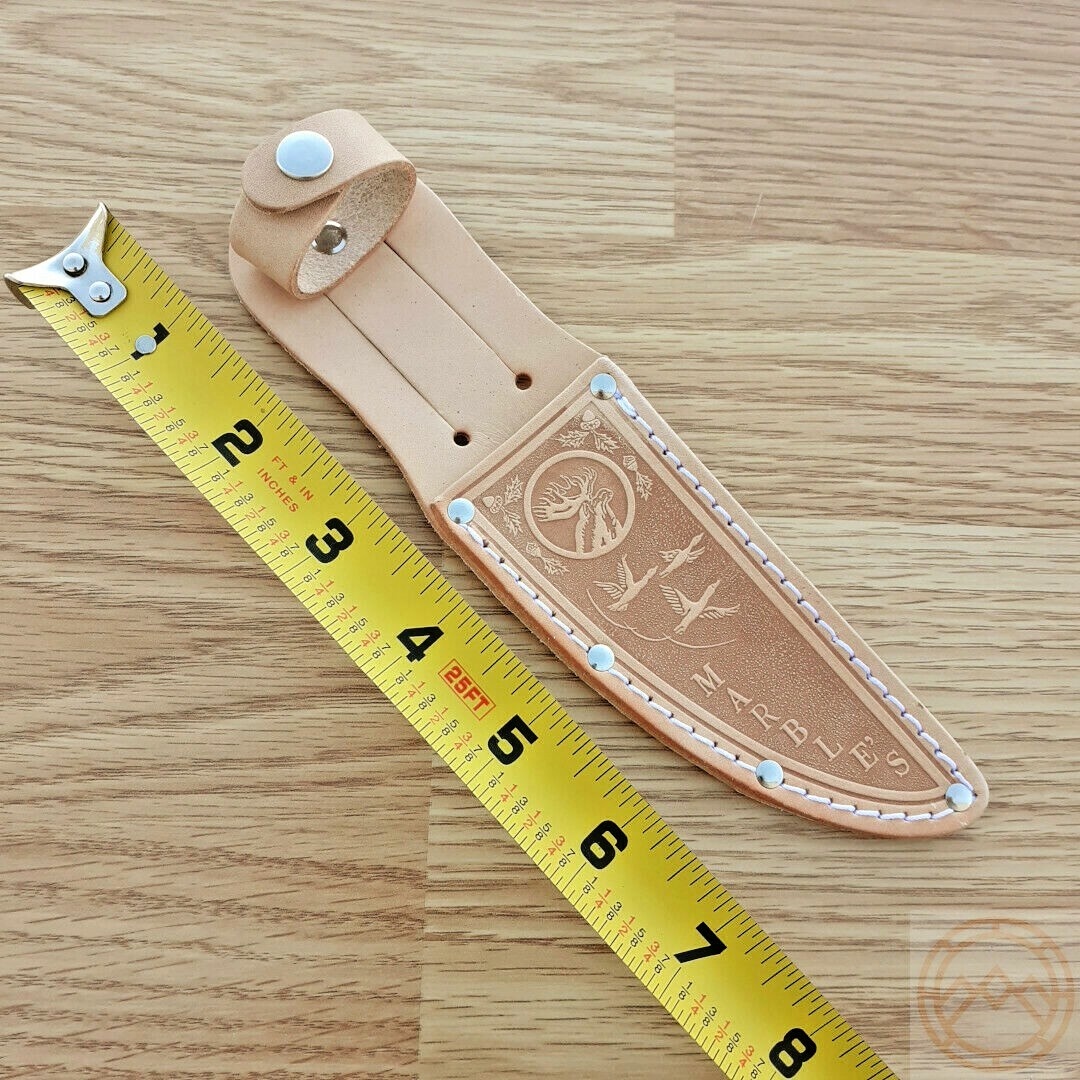 Marbles Sheath Moose Embossed Reproduction Of Classic Marbles Tan Leather 4.25″