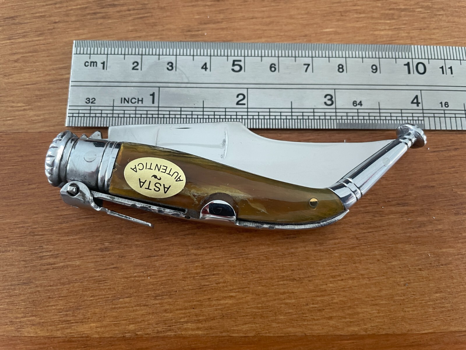 2.75″ Navaja Jerezana Pocket Knife Bullhorn Scales with Ratchet – US Seller