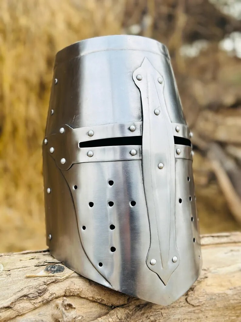 Templar Crusader Helmet Medieval Crusader Helmet Templar Larp Crusader Knight