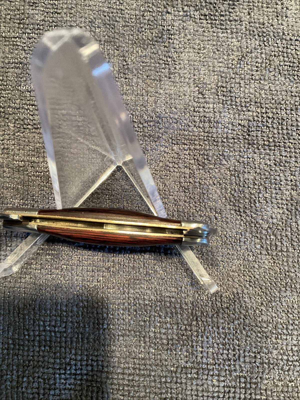 Small Pocketknife Unbranded 2 Blade SS Wood Scales 2 3/4” Closed,is Marked China