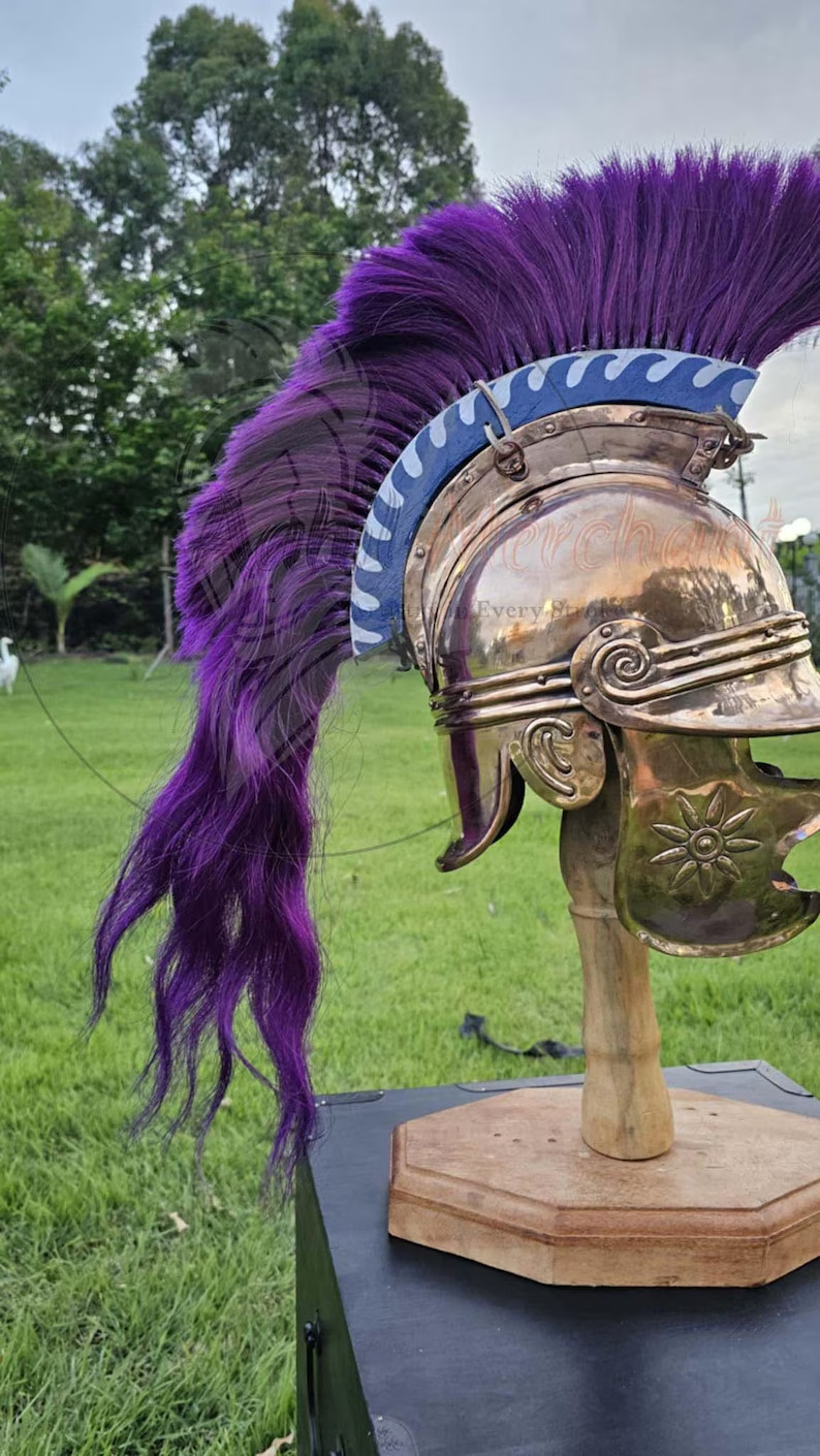 Bronze Attic Thracian Helmet – Ancient Greek Warrior Style with Horsehair Crest