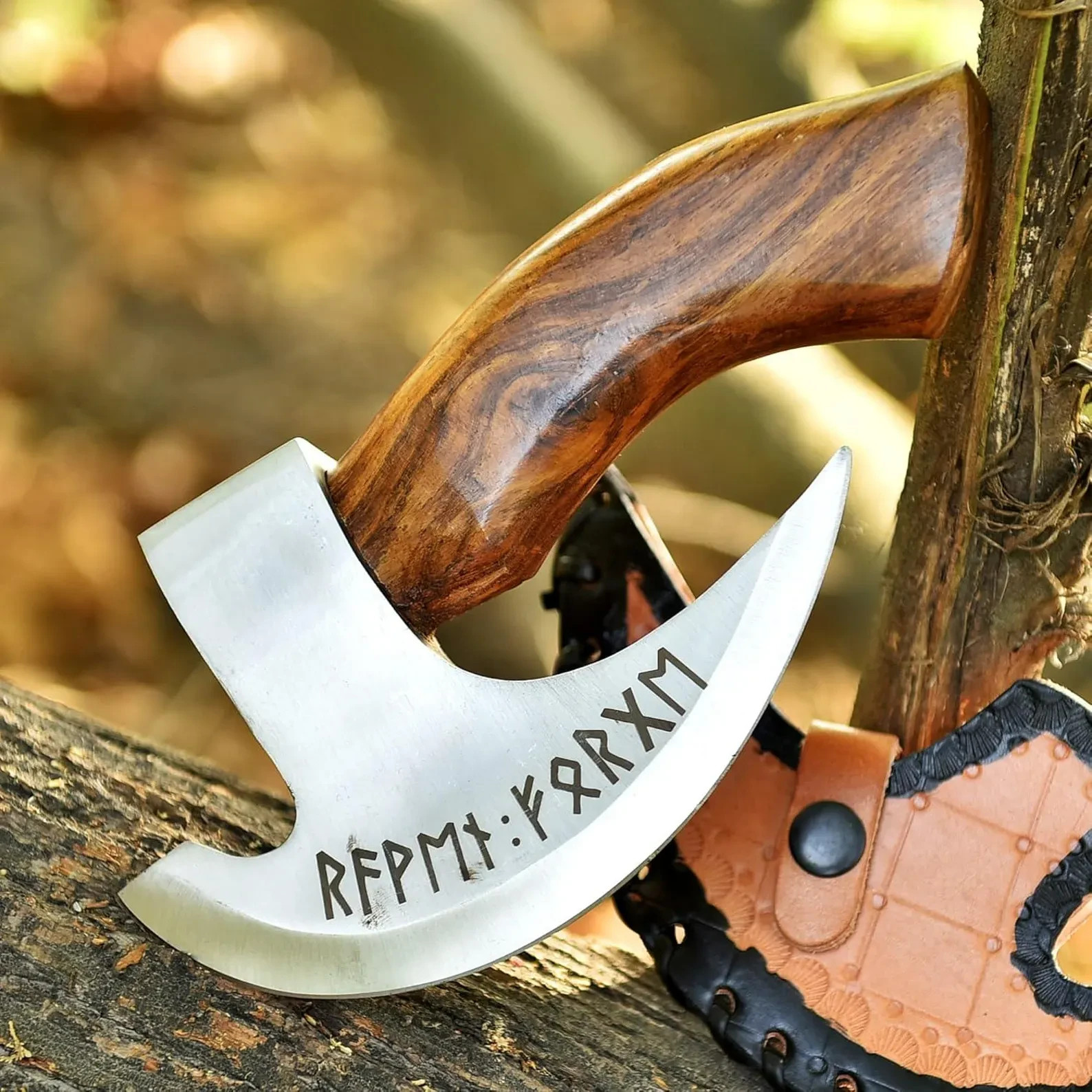Small Viking Pizza Cutter Axe Gift Set Carbon Steel Pizza Axe Mini Celtic Knife