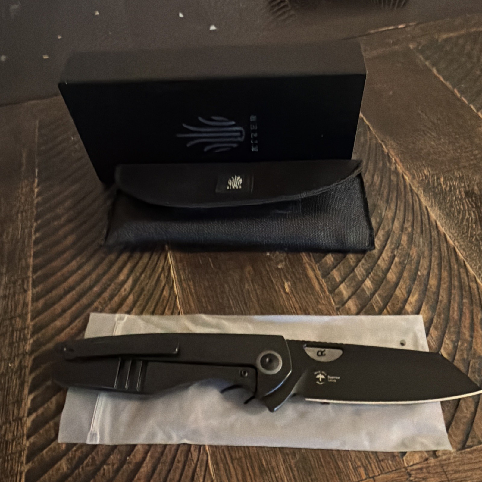 Kizer Sparrow Folding Knife S45VN Blade Titanium Carbon Fiber handle & EXTRAS