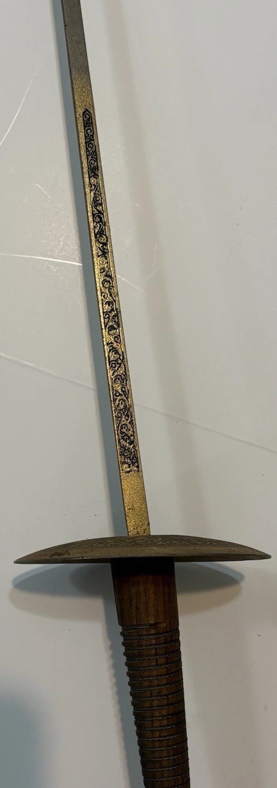Vintage Pair Toledo Spain 42” Decorative Fencing Foils Engraved Swords