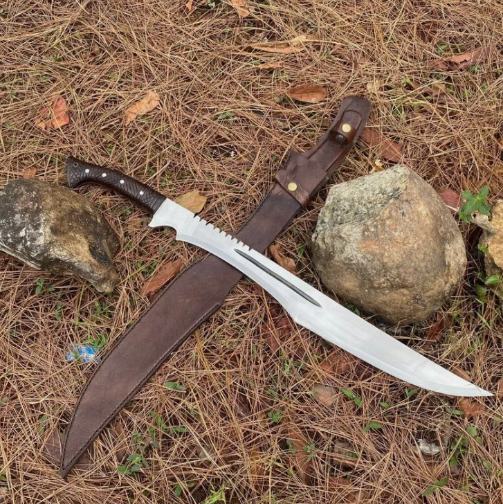 Custom Handmade Carbon Steel Blade Survival Machete Sword| Hunting Sword Camping