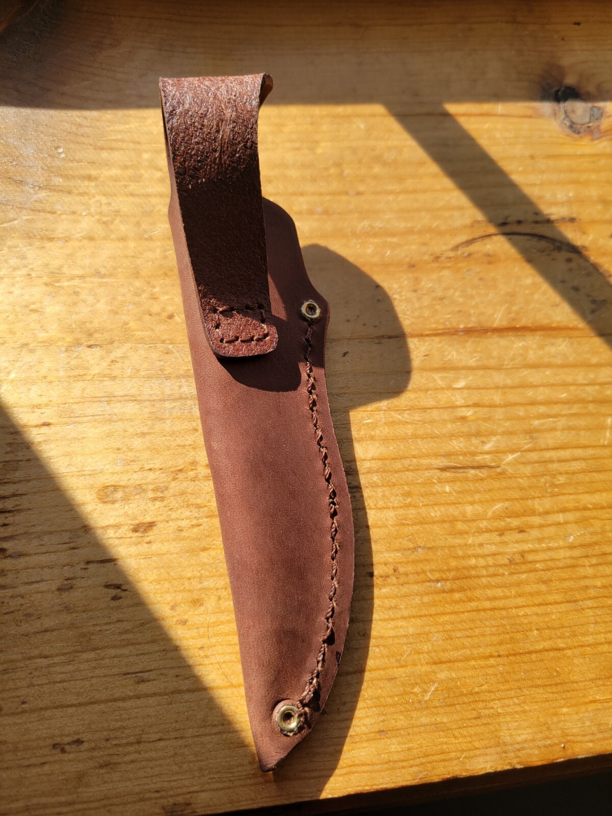 Sheaths Genuine Natural Brown Leather For Up To 6″ Overall Fixed-Blade Knife