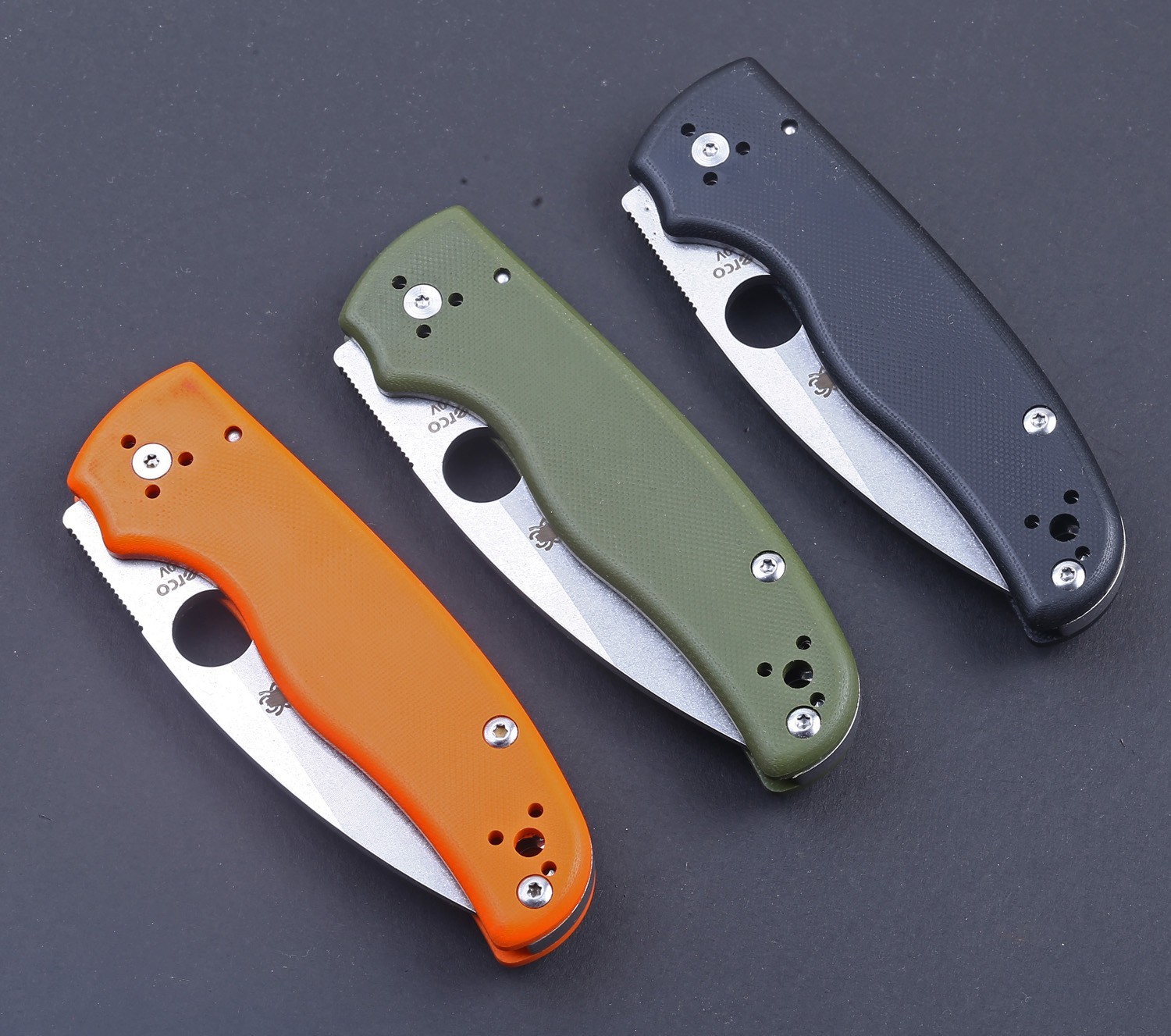 2026 Orange G10 Handle Thick Heavy Duty Pocket Knife Folding Serrated Blade