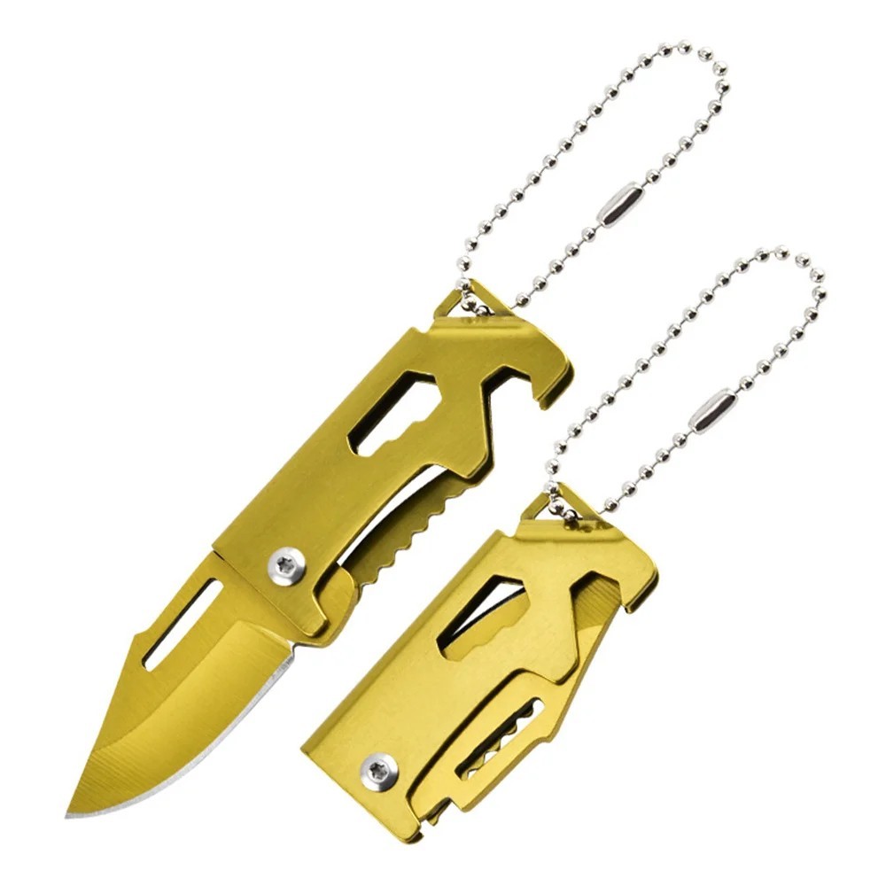 Mini EDC Foldable Pocket Knife Keychain Survival Tool Bottle Opener |US SELLER