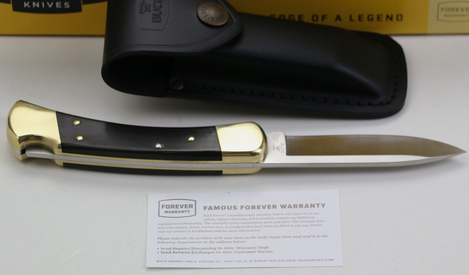 Buck 110 Drop Point Folding Hunter Knife 0110BRS6-B 420HC Ebony Made in USA New