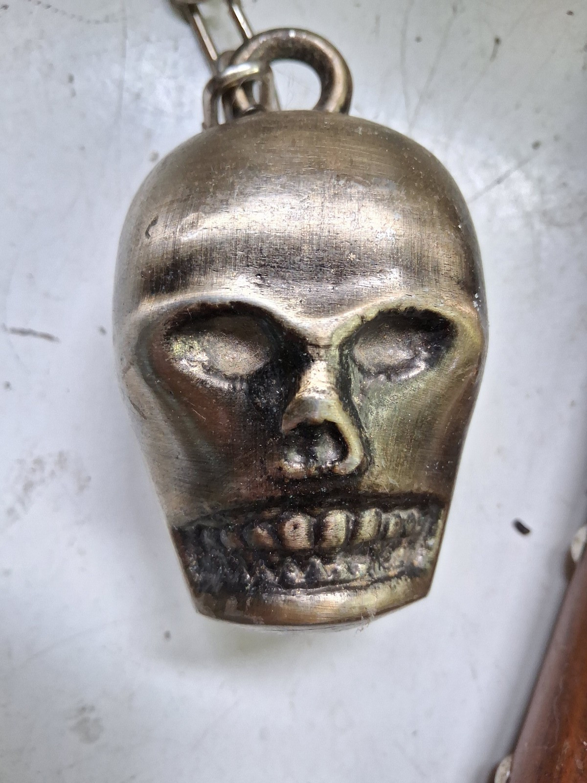 Medieval Style Decorative Dual Skull Face Flail Mace. 21″ Long