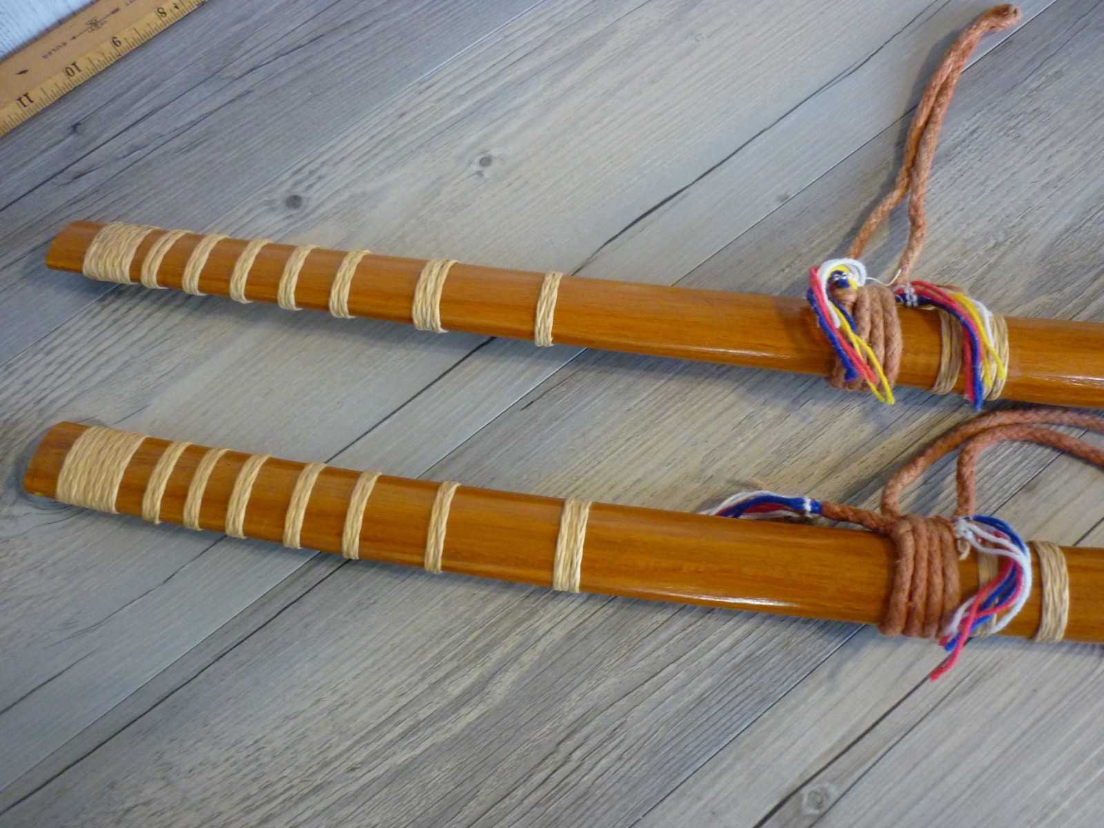 VINTAGE HANDMADE THAILAND SWORDS WITH SCABBARD PAIR DECORATIVE 25″
