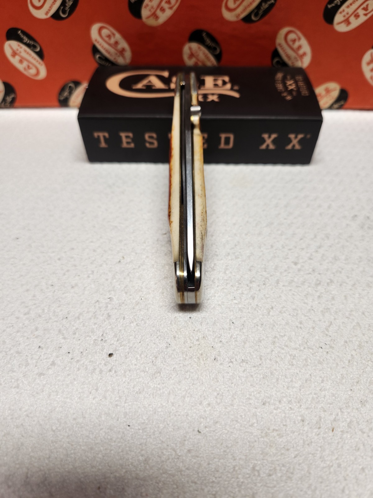 2010 Case Xx Trapperlock Genuine Red Stag Second Cut Handles.