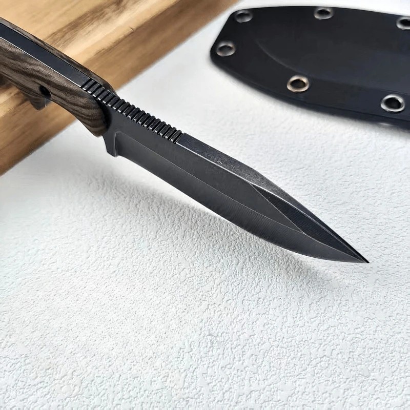 Stainless Steel Full Tang Tactical Fixed Blade Knife EDC Pocket Knife + Sheath