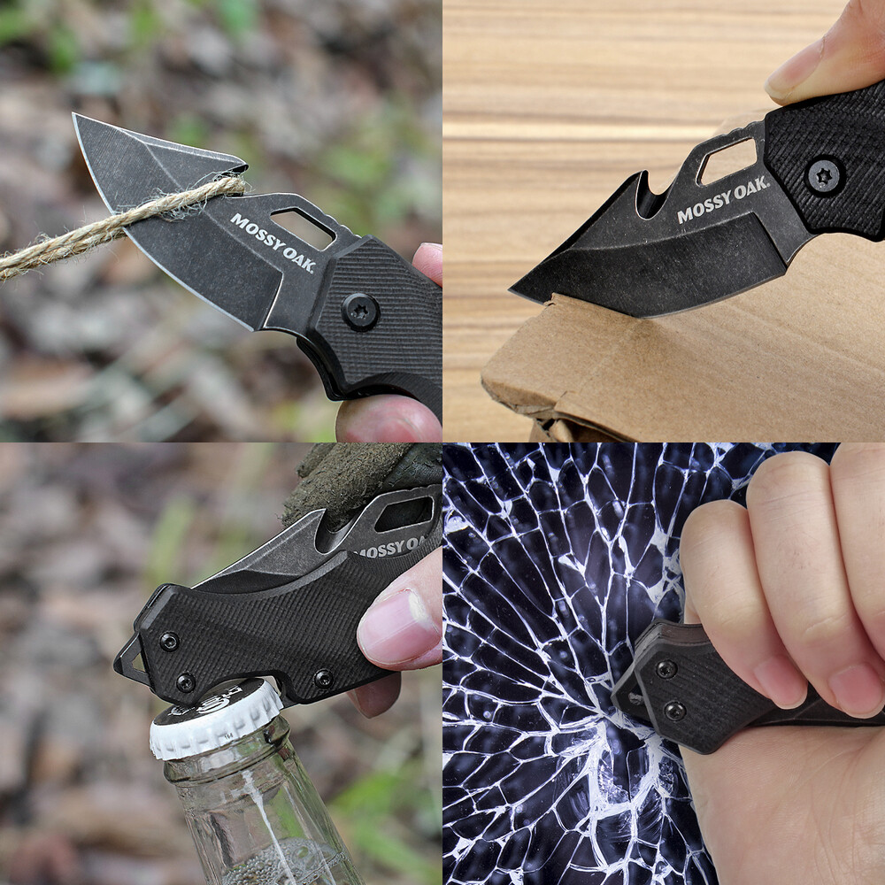 Mini Folding Pocket Knife 2.5»Blade Black G10 Handle EDC Multifunction Tool New
