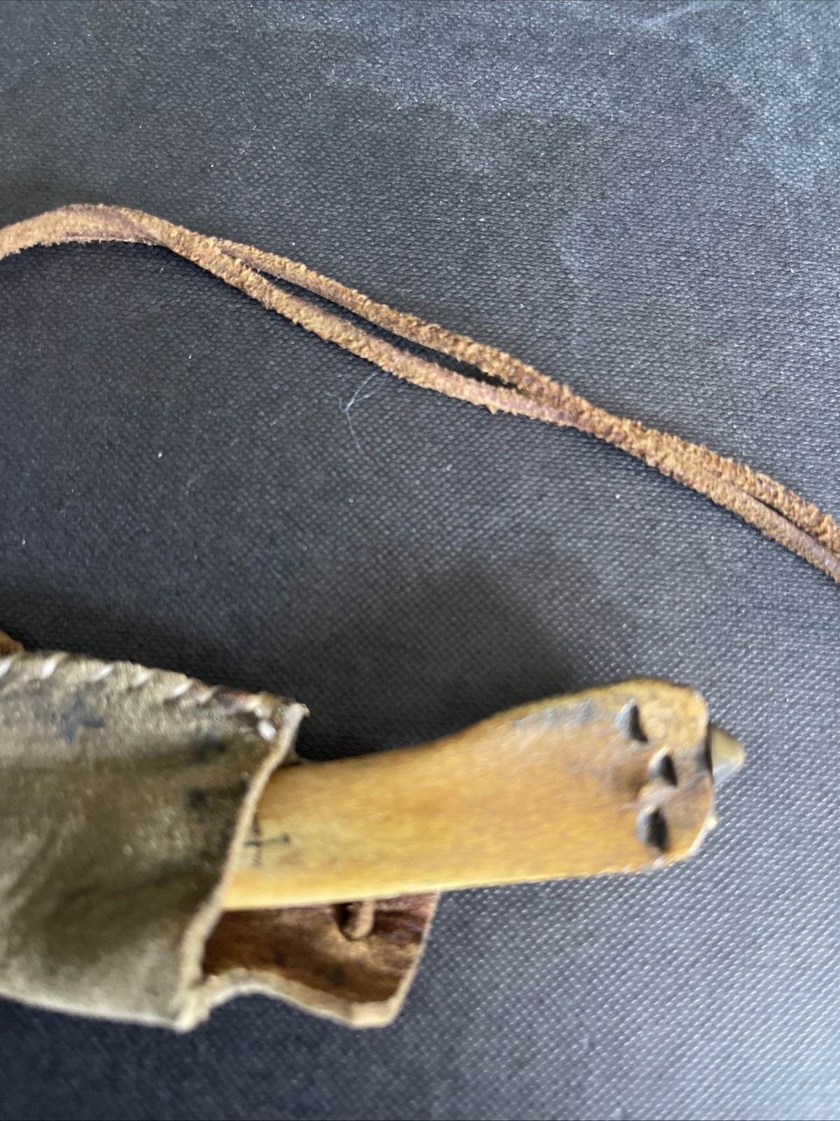 Very Rare Medieval Knife Worn Around Neck. None, Steel, Leather Shield On String