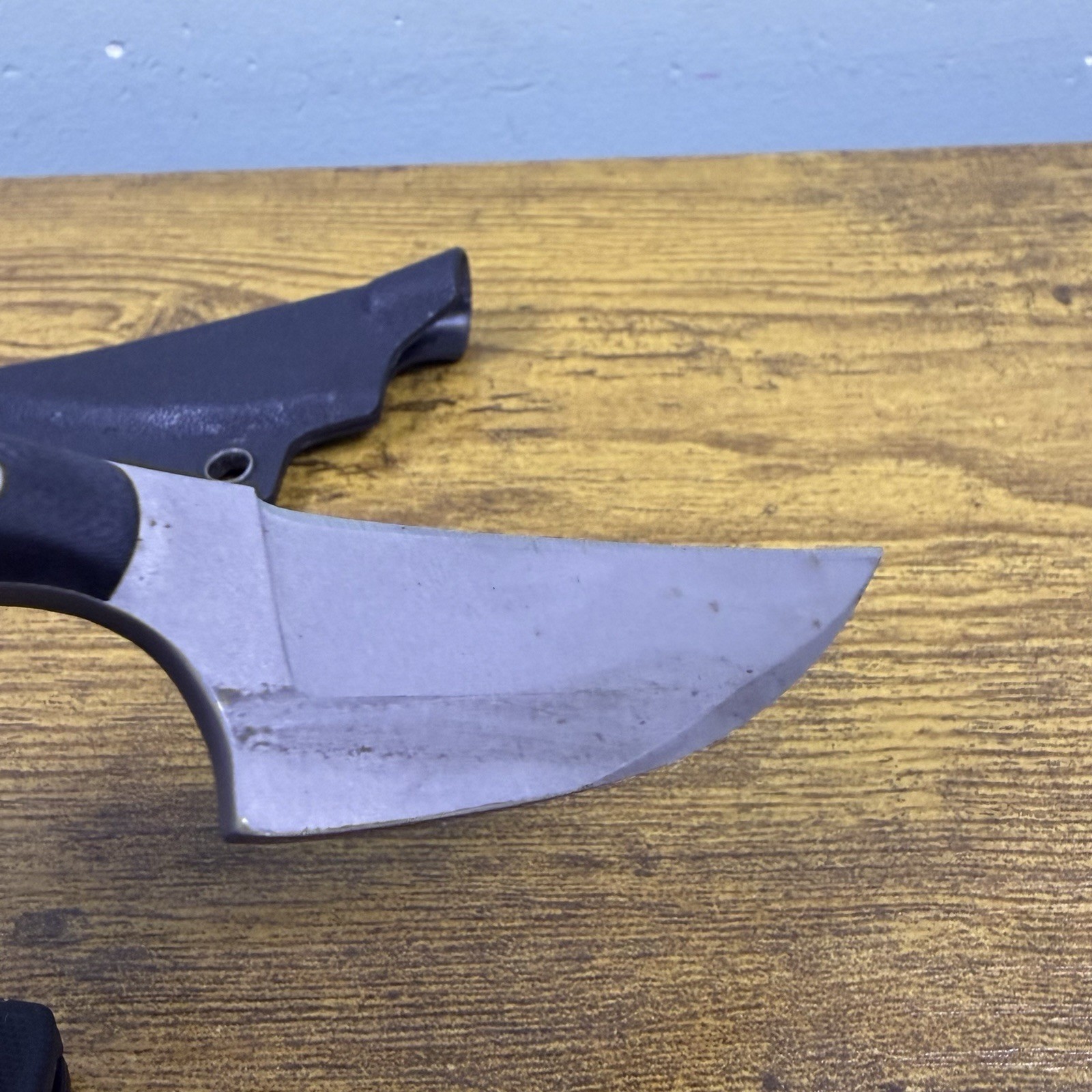 Shivworks Clinch Pick Fix Blade Knife & Sheath 5” Black Full Tang Reverse Edge