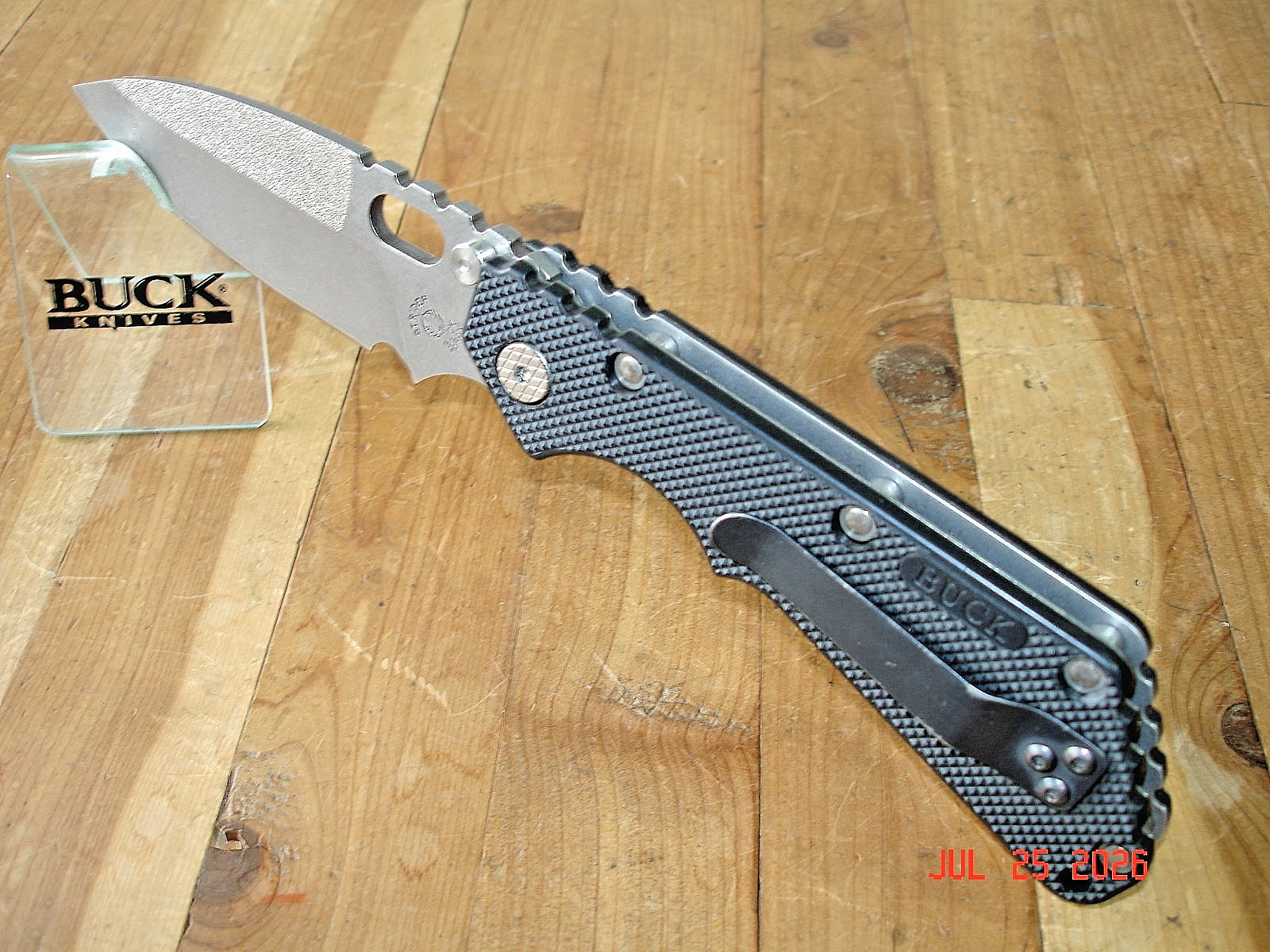 2003 BUCK KNIFE 882 889 STRIDER BOS ATS-34 STEEL BLADE SB.4 BLACK PLASTIC HANDLE