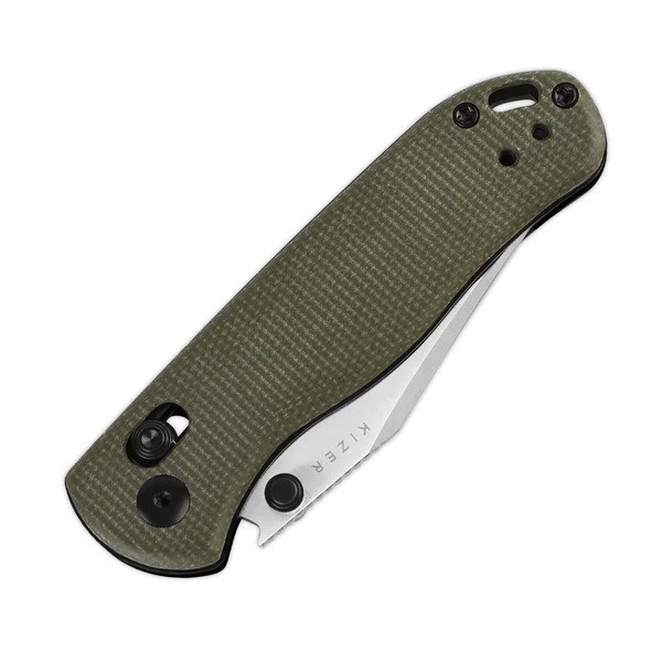 Kizer Drop Bear 2 Folding Knife Green Micarta Handle Nitro-V Clip Pt V3619.2KC1