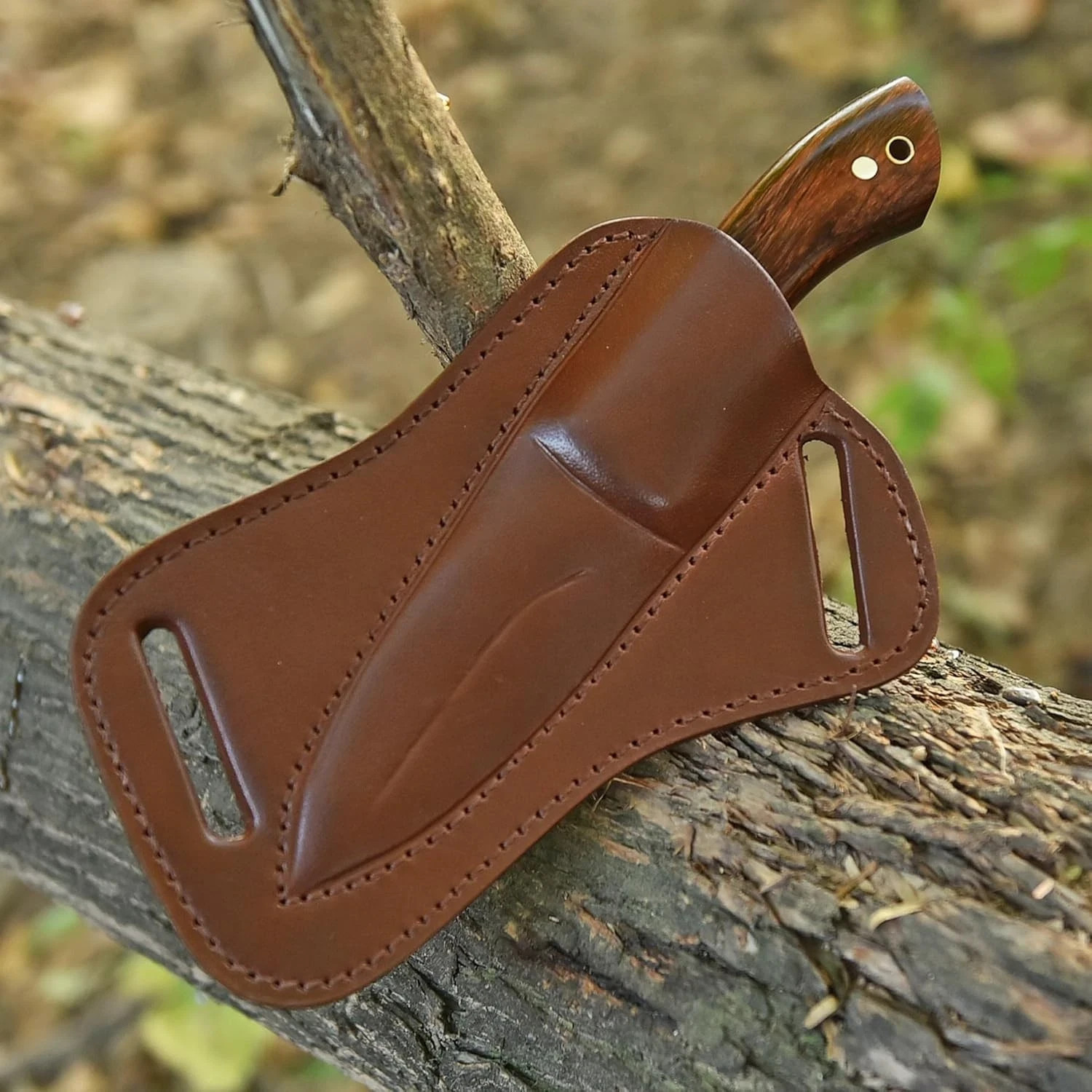 9″ Fixed Blade Hunting Knife Full Tang Rosewood Handle Bushcraft w/ Scout Sheath