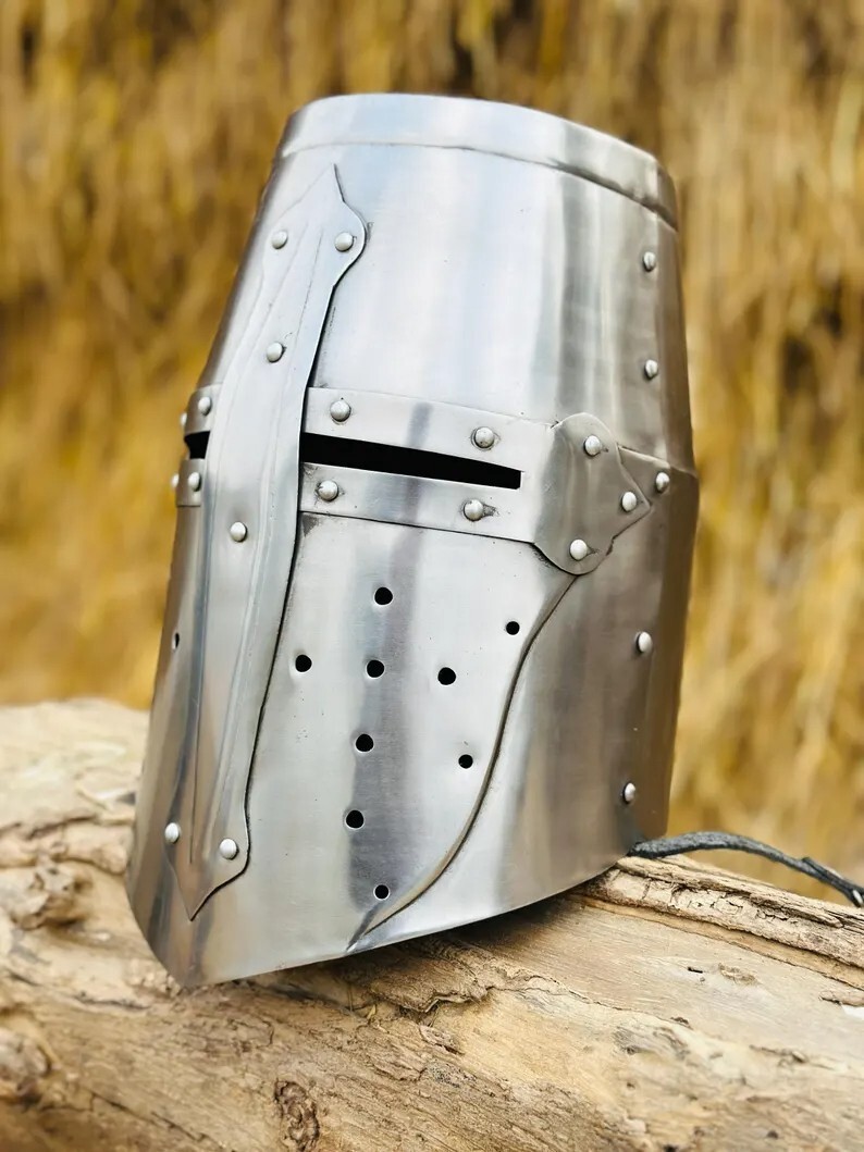 Templar Crusader Helmet Medieval Crusader Helmet Templar Larp Crusader Knight