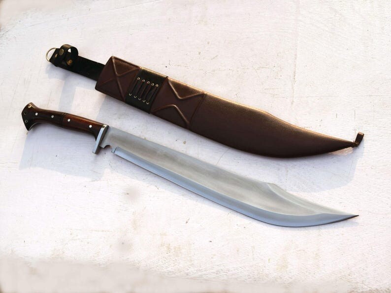 Custom Handmade Carbon Steel Blade Tactical Machete Sword| Hunting sword Camping