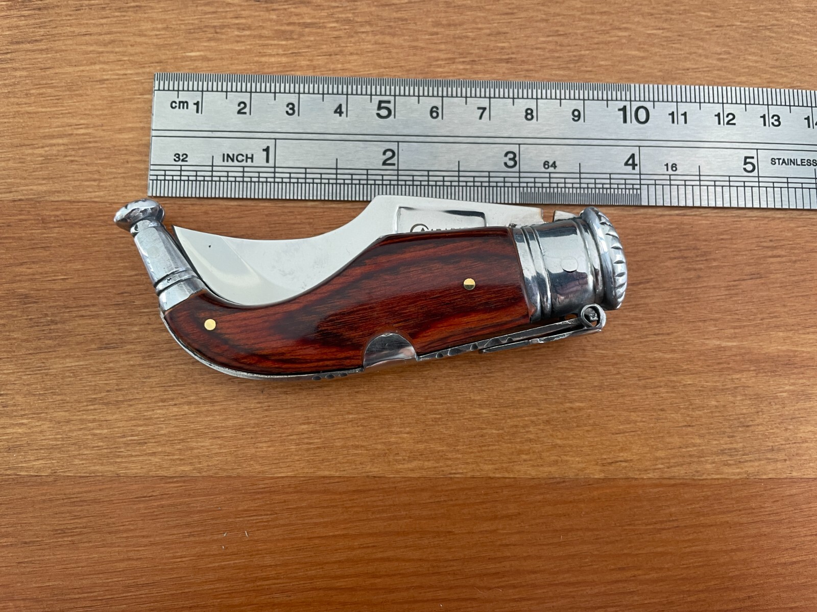 2.55” Spanish Navaja Capaora Pocket Knife Red Stamina Wood Scales – USA seller