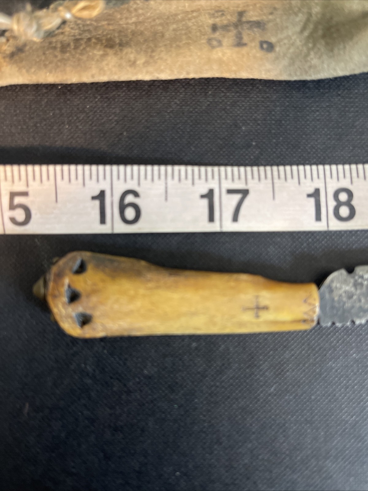 Very Rare Medieval Knife Worn Around Neck. None, Steel, Leather Shield On String