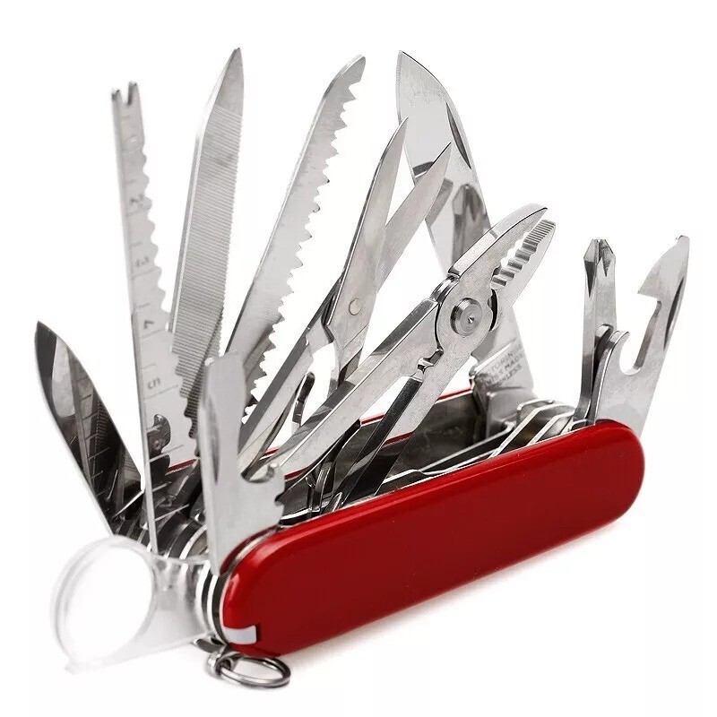 Swiss / Navy Style Pocket Knife Multi Tool Red, Black, Brown