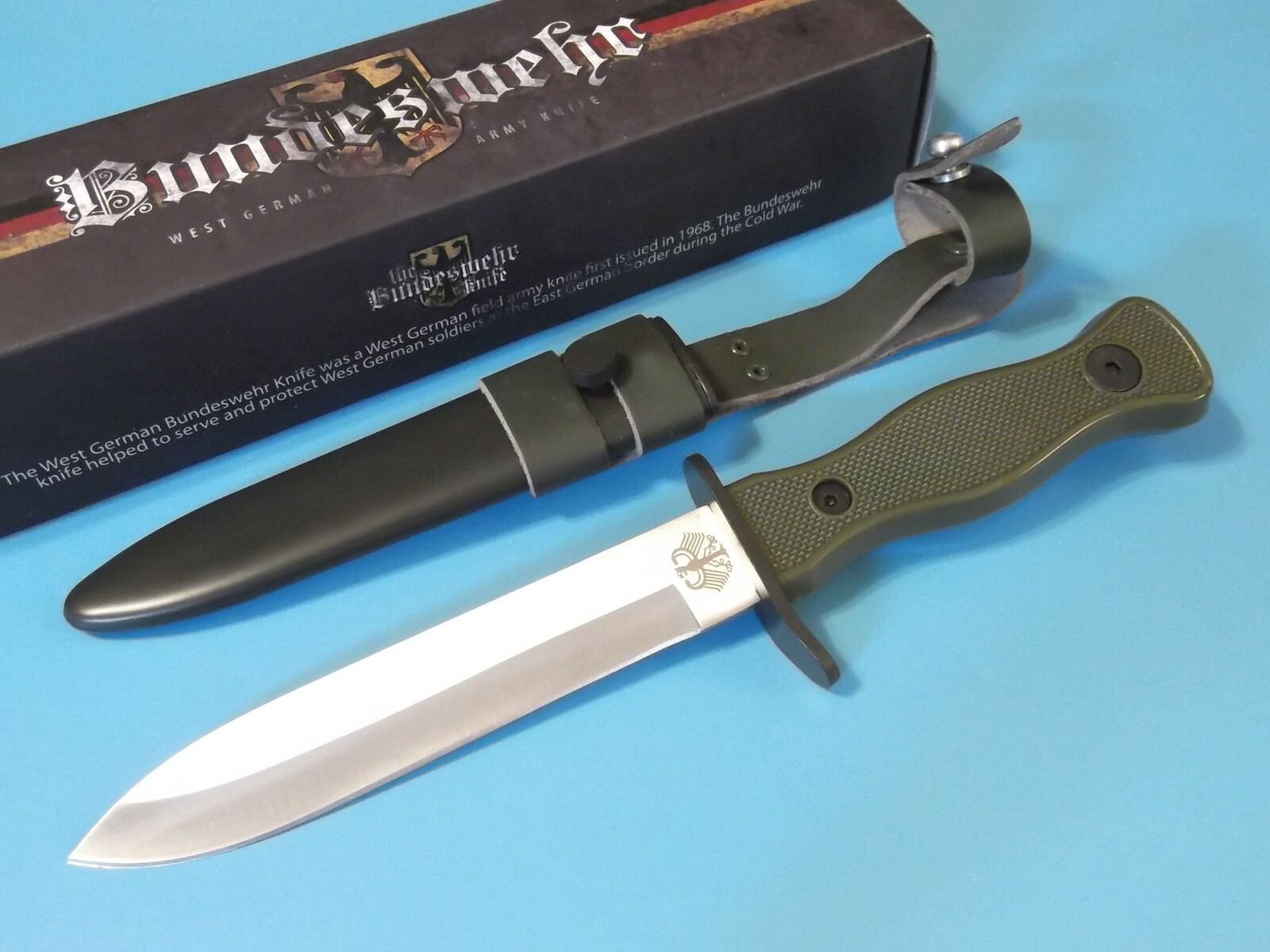 Bundeswehr MI211 OD Military Combat fixed blade field knife 10 3/8″ overall NEW!