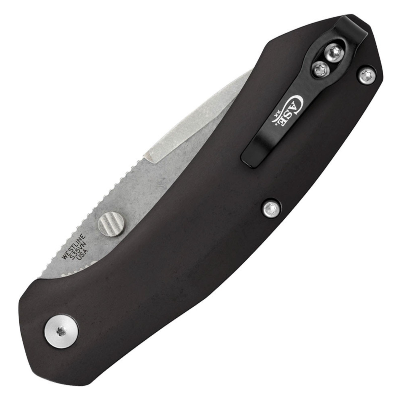 CASE XX 36550 WESTLINE ASSISTED OPEN FOLDING KNIFE CPM-S35VN SS BLACK ALUMINUM