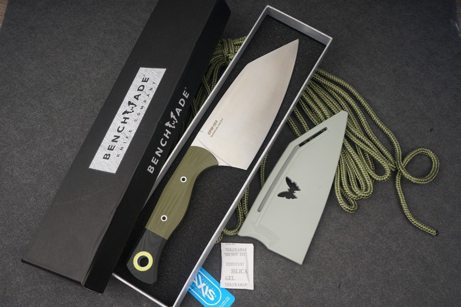 Benchmade CPM-M154 Fixed Blade Knife Green G10 Outdoor Survival Camping Bushcraf