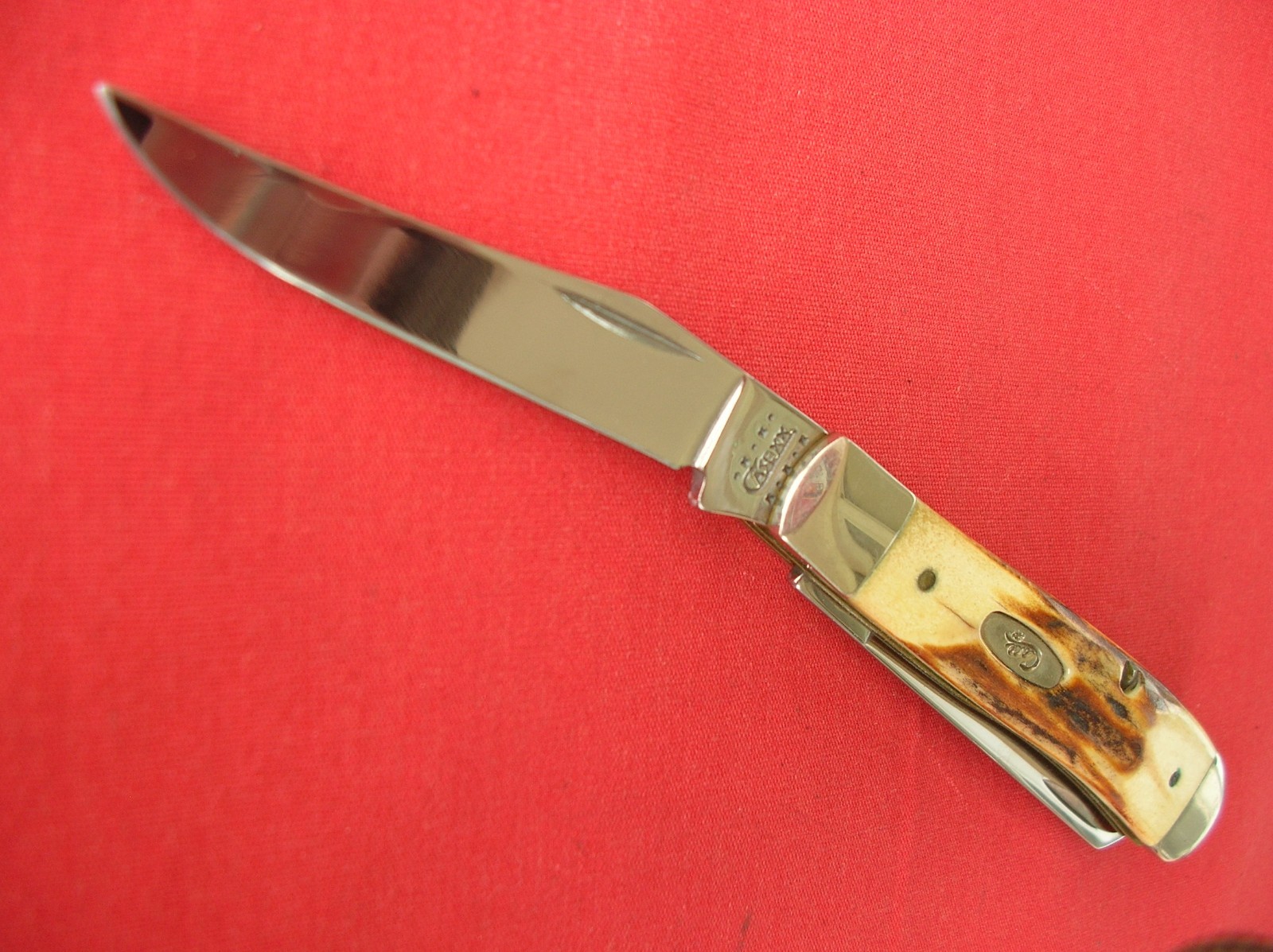 CASE XX V5207 VINTAGE STAG HANDLES 2 BLADE MINI TRAPPER 2000 KNIFE J