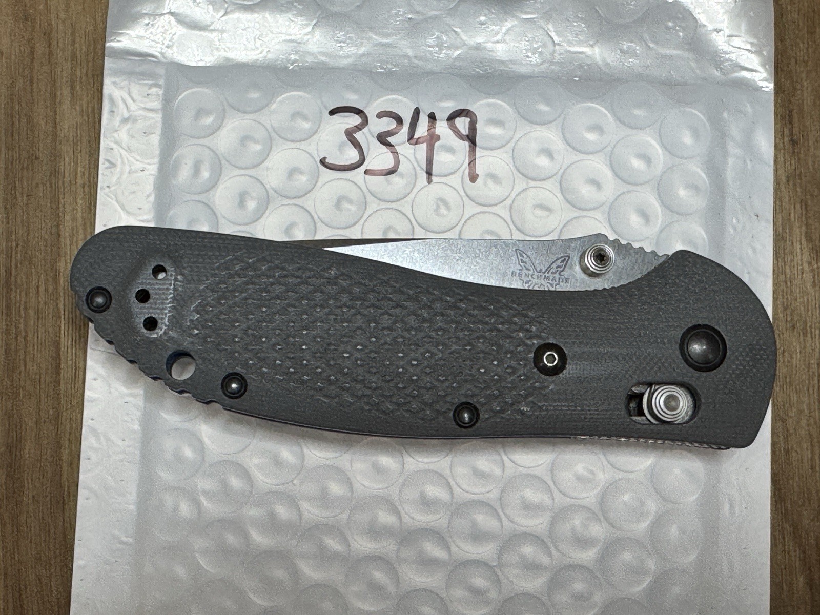 RARE Benchmade 551-1 Griptilian 20CV Plain Blade G10 Gray/Blue USA EXCELLENT!
