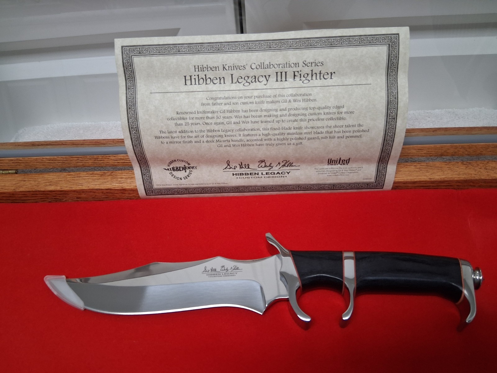 GIL HIBBEN’s LEGACY III FIGHTER Knife with Sheath & Box! NEW Condition!! 12 1/2″