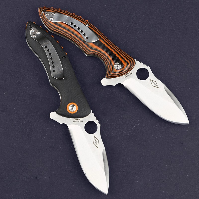 Brown G10 Folding Hunting Outdoor Heavy Duty Thick Knife Pocket Clip Camping New