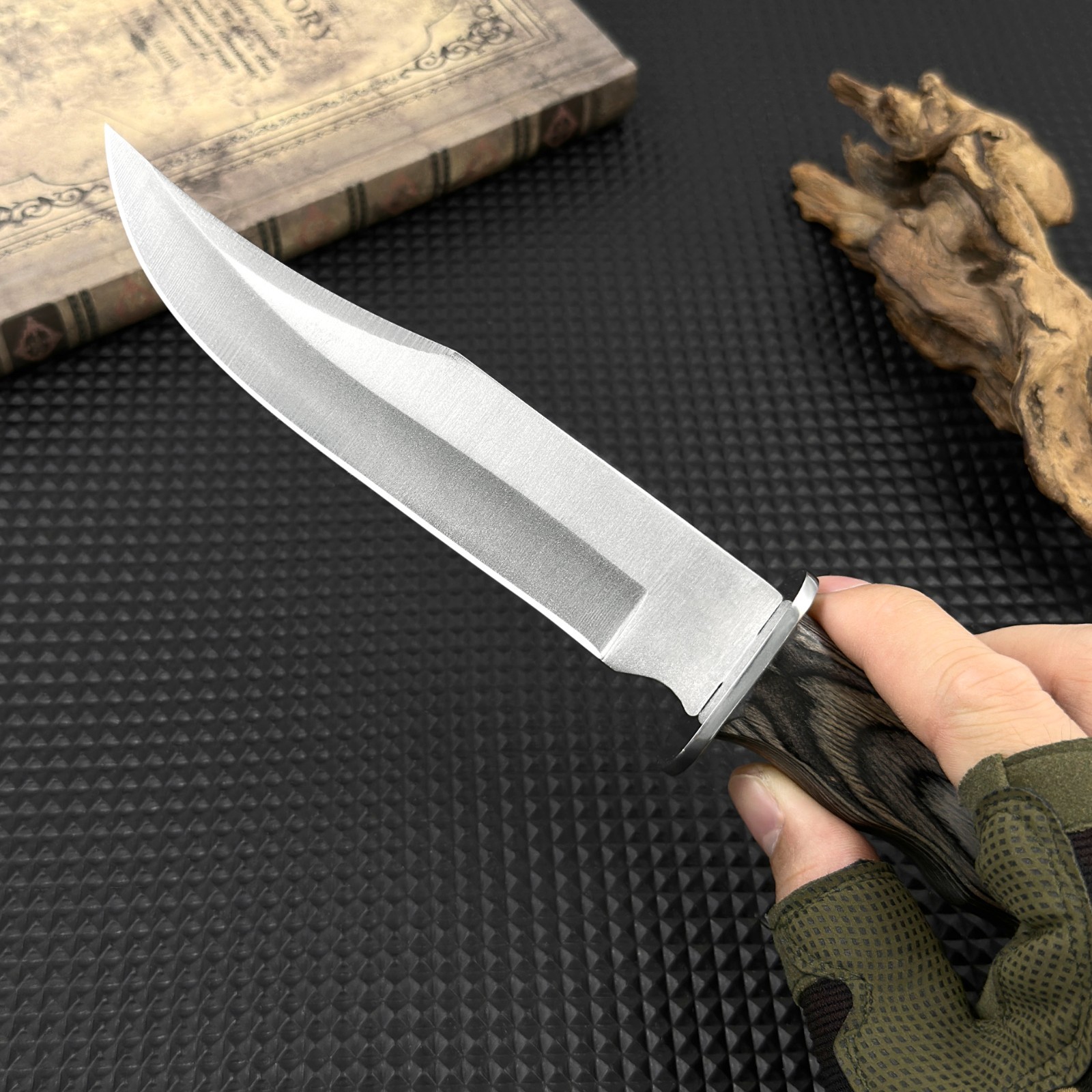 Lightweight Fixed Blade Knife Non-slip Grip Synthetic Leather Sheath