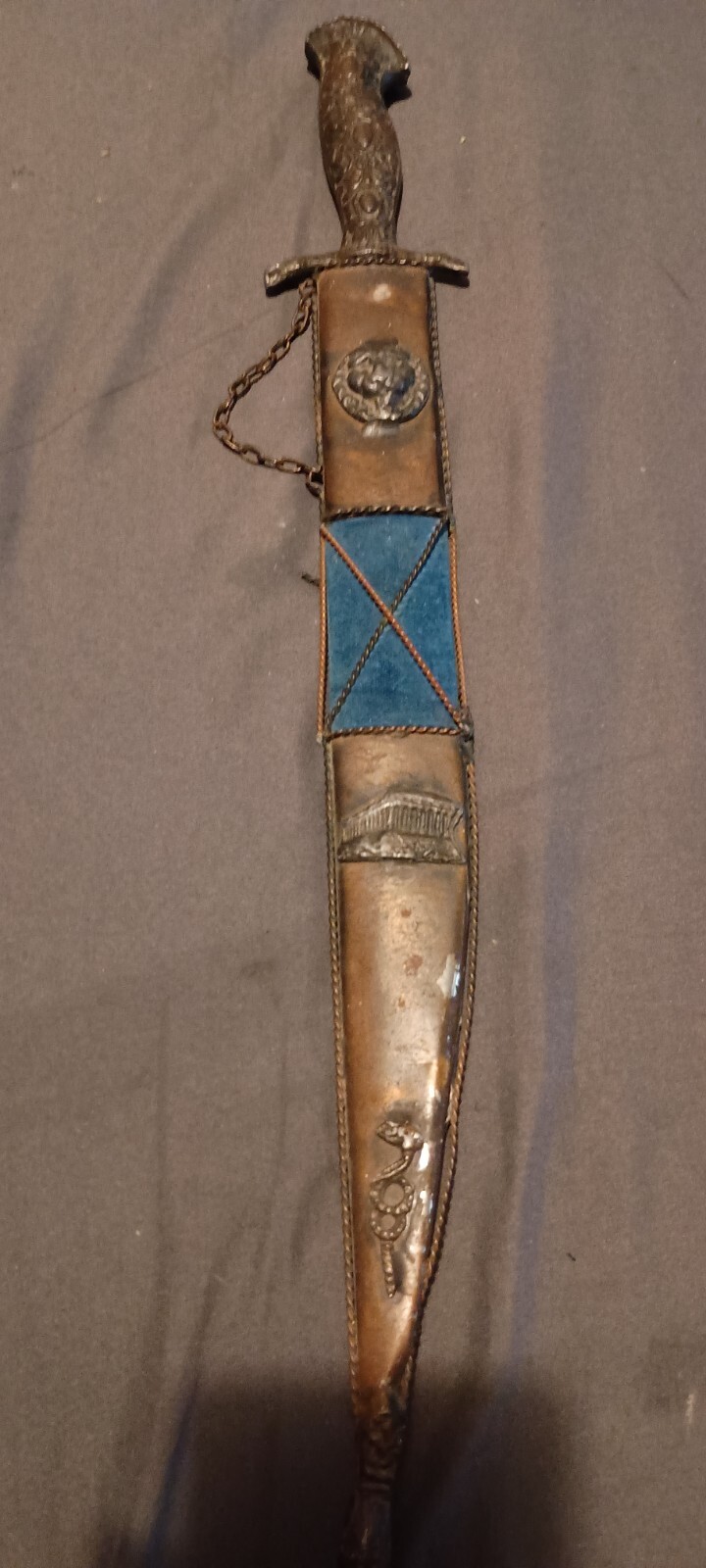 Antique Greek Dagger w/ Sheath Marked 1821 GREECE Replica from the 1960s